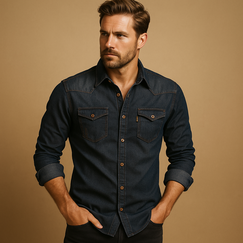 Ademend casual heren shirt met lange mouwen | Guillem-3