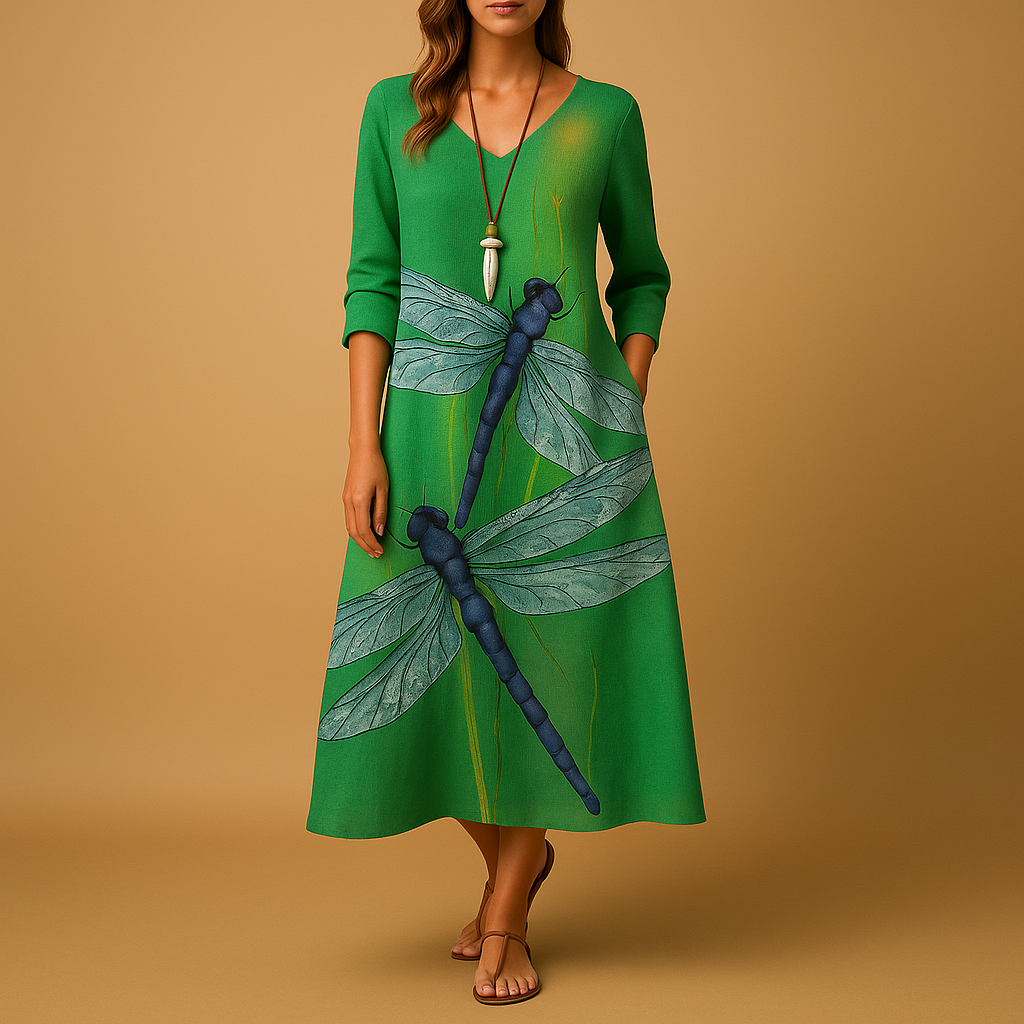 Variant image for Katoenen jurk met A-lijn silhouet, ademend en comfortabel | Isabella-49