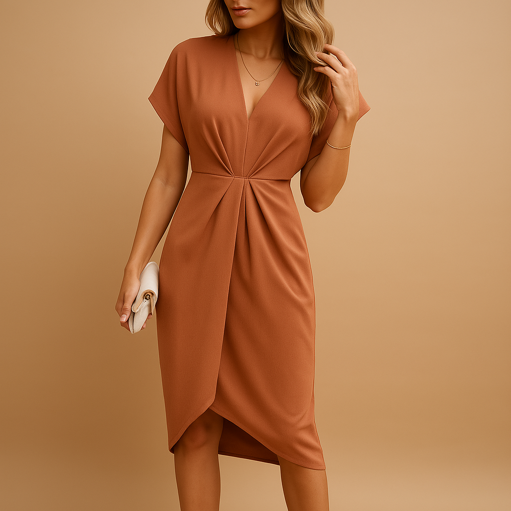 Celeste | Elegante Midi Wrap -jurk voor vrouwen-3