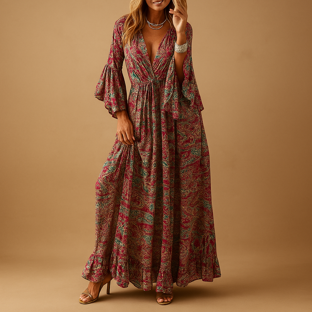 Elise | Flowy Boho Maxi -jurk voor vrouwen-6
