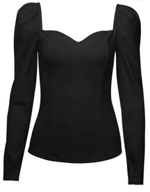 Black blouse agains light background