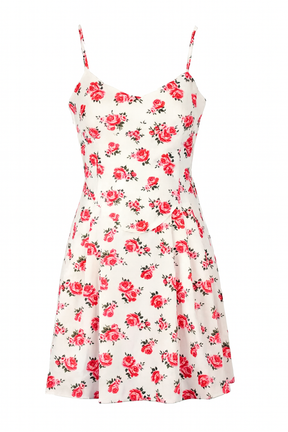 Dress with flower print against light background