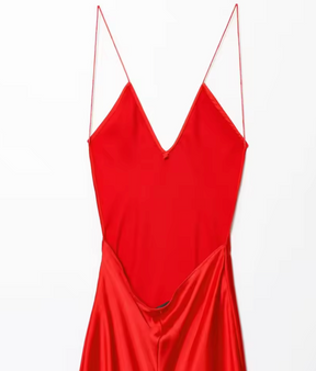 Red dress against white background