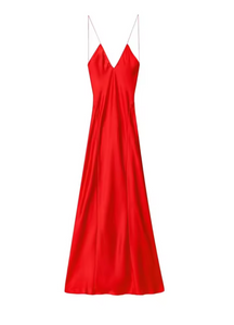 Satijnen Maxi-jurk met Open Rug | Jasmine