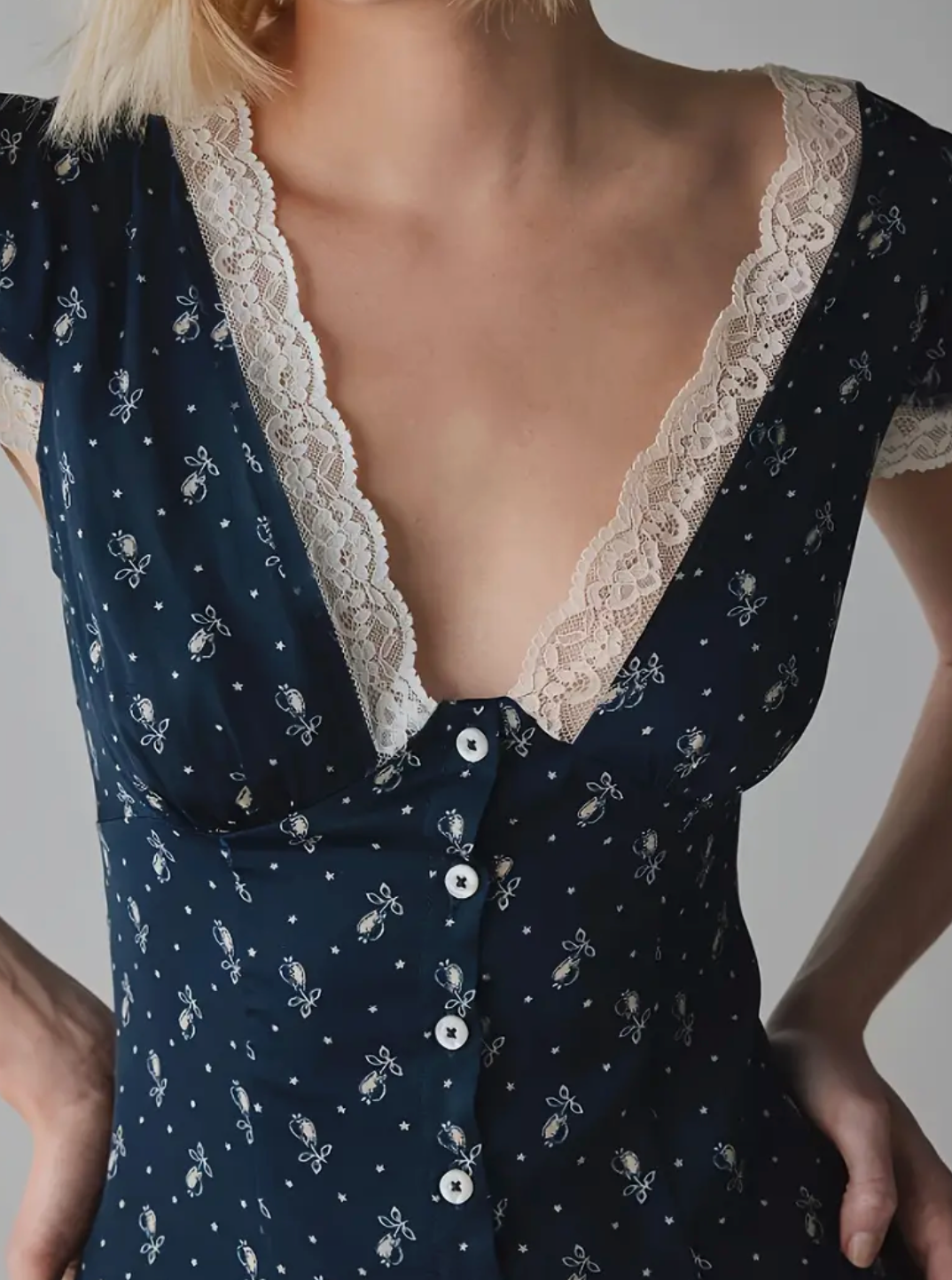 Midi-zomerjurk voor dames met kant | Katerina
