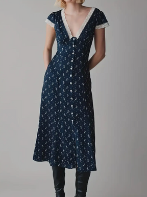 Midi-zomerjurk voor dames met kant | Katerina