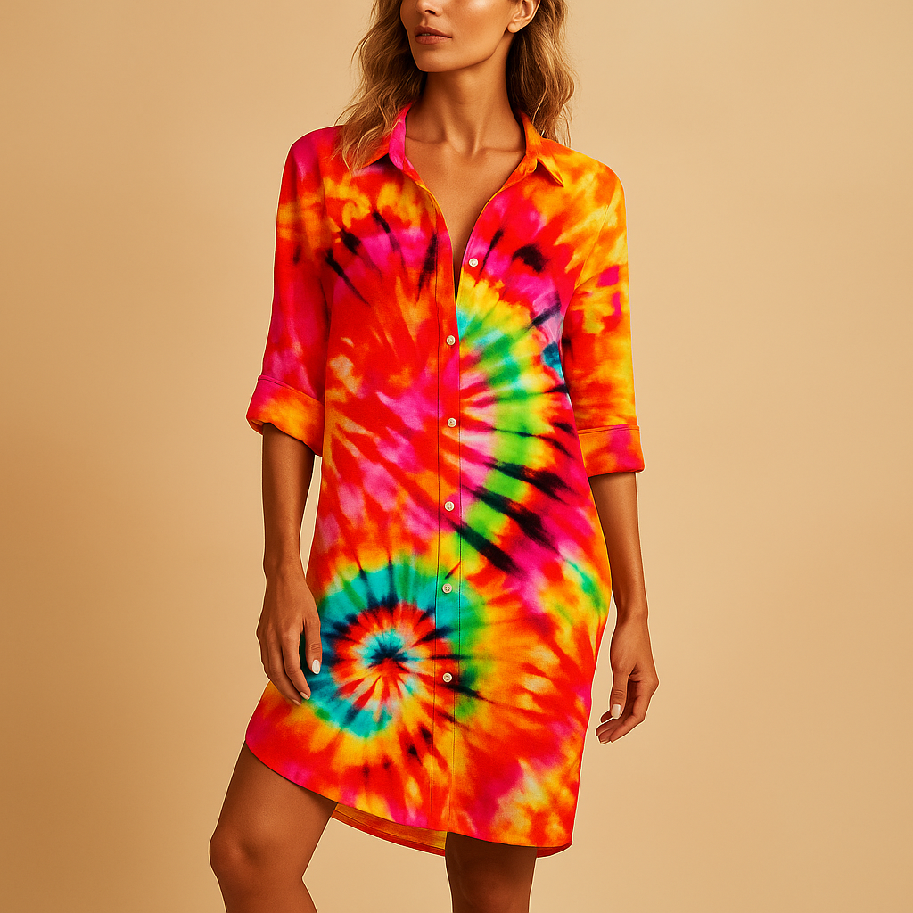  Boho korte zomerjurk met v-hals voor vrouwen | Liaan-1