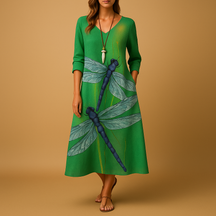 Variant image for Katoenen jurk met A-lijn silhouet, ademend en comfortabel | Isabella-49