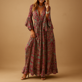  Elise | Flowy Boho Maxi -jurk voor vrouwen-6