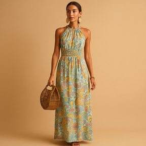 Elegante lange maxi jurk met vloeiende pasvorm | Elin 2