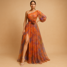 Elegante strandjurk dames met split en one-shoulder design | Isla 2