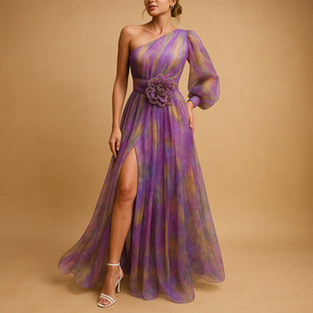 Elegante strandjurk dames met split en one-shoulder design | Isla 3