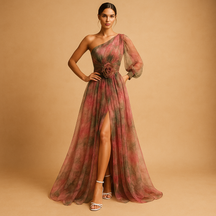 Elegante strandjurk dames met split en one-shoulder design | Isla 4